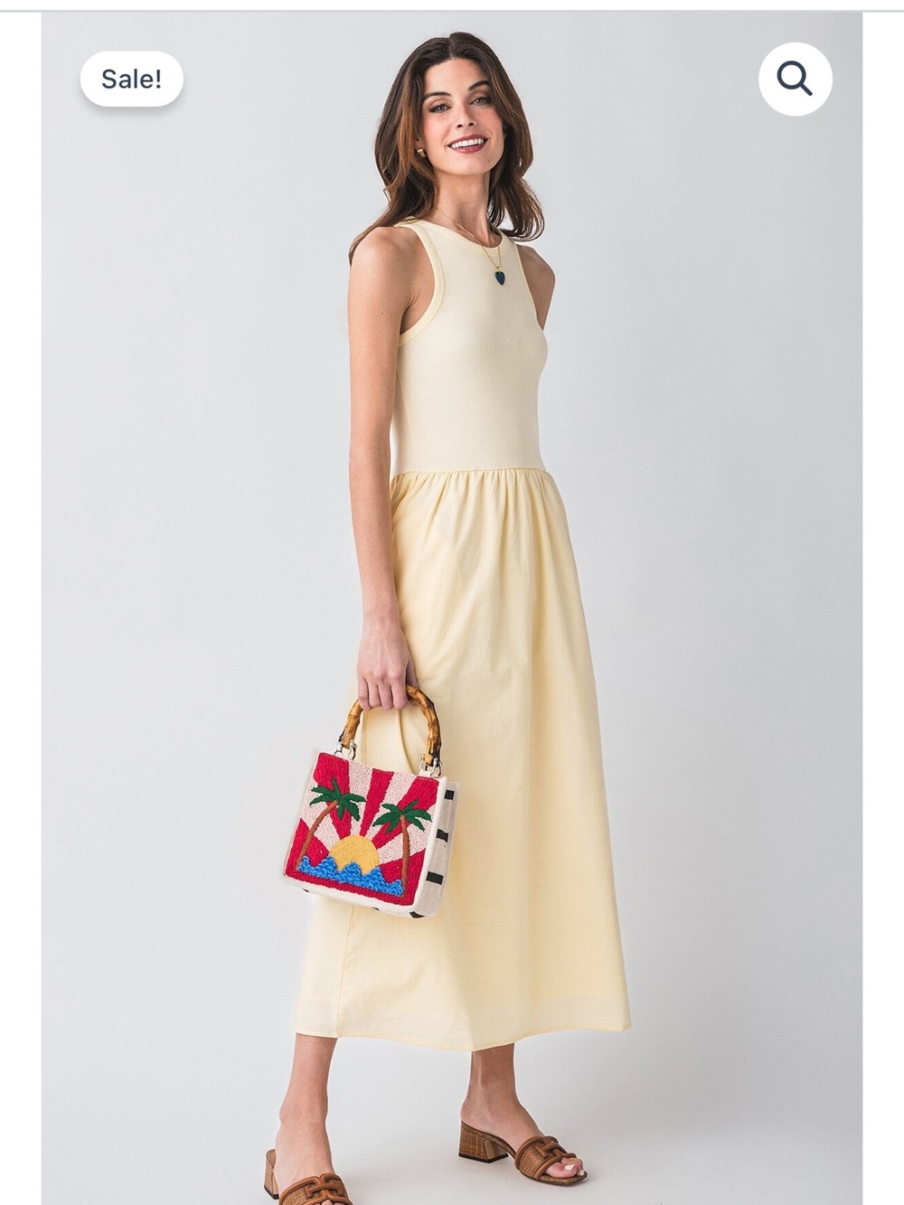 RD Style Pale Yellow Sleeveless Maxi Dress - Picture 2 of 4